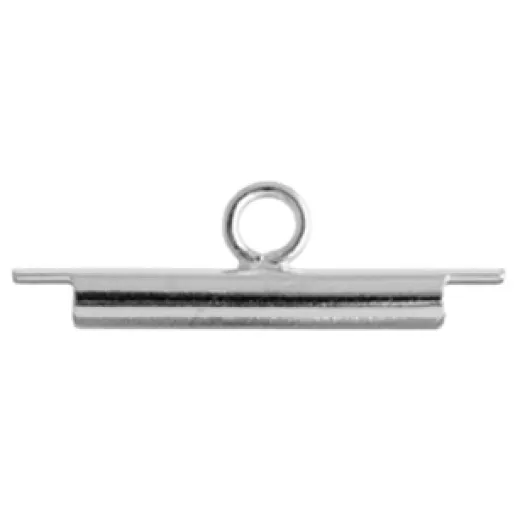 Miyuki Findings End Tube, Silver, 15mm With 1 loop, Pack of 2 Miyuki Findings End Tube, Silver, 15mm With 1 loop, Pack of 2