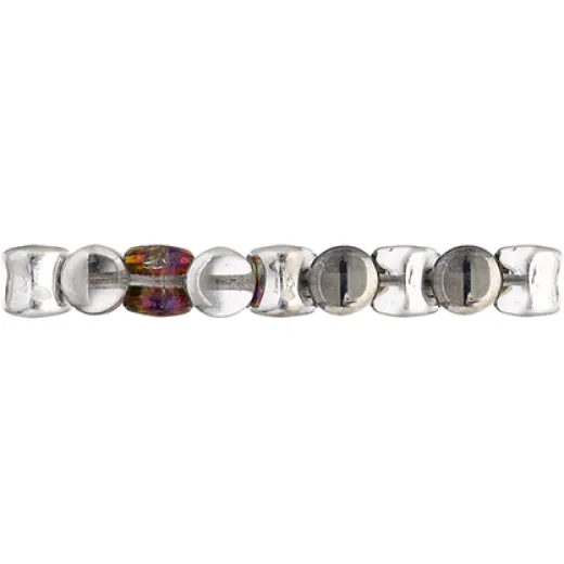 Czech Pellet 4x6mm  - Crystal/Volcano Tr.Half coated- approx 43 beads