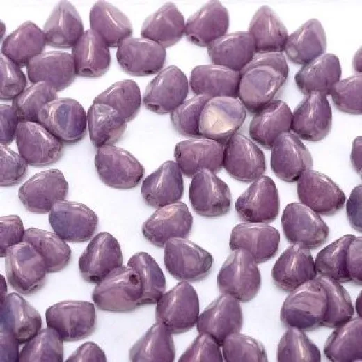 Chalk White Lila Vega Luster 5x3mm Pinch Beads, Approx 10gms Chalk White Lila Vega Luster 5x3mm Pinch Beads, Approx 10gms
