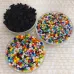 Lucite Mini Black Flower and Miyuki Rainbow Bead Collection Lucite Mini Black Flower and Miyuki Rainbow Bead Collection