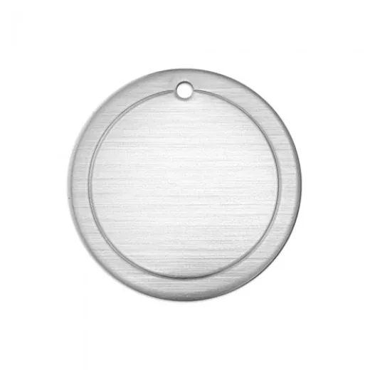 Premium 16ga Aluminium Border Circle, 3/4" stamping blank, Pack of 5 Premium 16ga Aluminium Border Circle, 3/4" stamping blank, Pack of 5