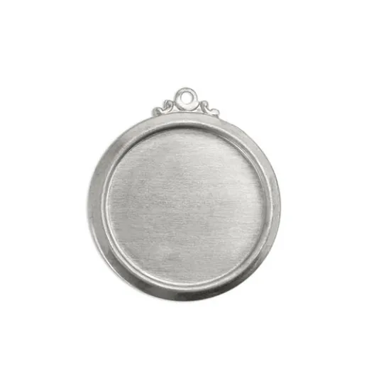 20ga Aluminium Circle with Fancy Bezel and Ring, 3/4" (19mm) stamping blank Pack of 8 20ga Aluminium Circle with Fancy Bezel and Ring, 3/4" (19mm) stamping blank Pack of 8