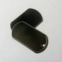 Authentic 24ga Aluminium Dog Tag with folded edge, 50mm x 27mm