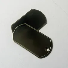 Authentic 24ga Aluminium Dog Tag with folded edge, 50mm x 27mm