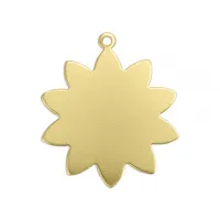 ImpressArt 24ga Brass 10 Petal Flower, 1 1/4", Pack of 4