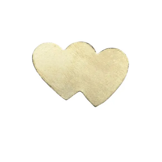 ImpressArt 24ga Brass Double Heart, 1 7/16" ImpressArt 24ga Brass Double Heart, 1 7/16"