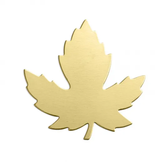 ImpressArt 24ga Brass Maple Leaf, 1 1/4", Pack of 2 ImpressArt 24ga Brass Maple Leaf, 1 1/4", Pack of 2