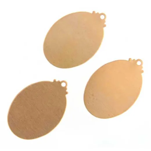 24ga Brass Oval Pendant, 32 x 22mm, Pack of 4 24ga Brass Oval Pendant, 32 x 22mm, Pack of 4