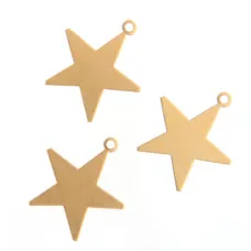 24ga Brass Star, 25mm - great for earrings or stamping, Pack of 4