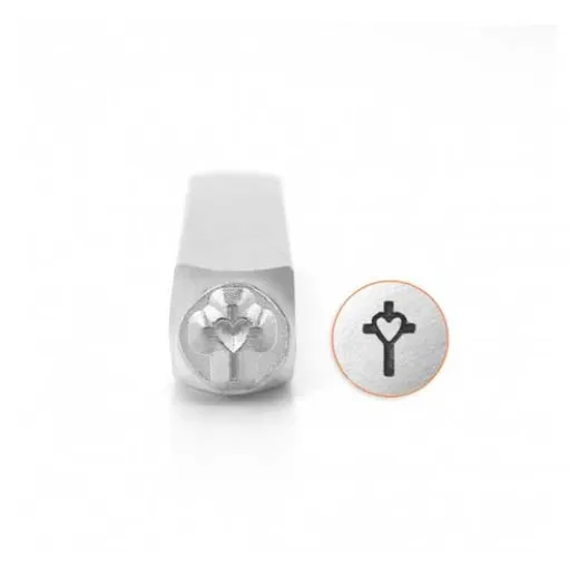 ImpressArt Cross with Heart, 6mm Stamp ImpressArt Cross with Heart, 6mm Stamp