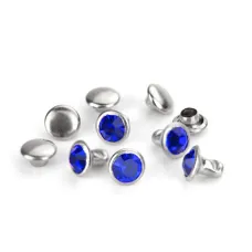 ImpressArt Royal Blue Czech Crystal Rivets, 6mm, 10 pieces (5 Sets)