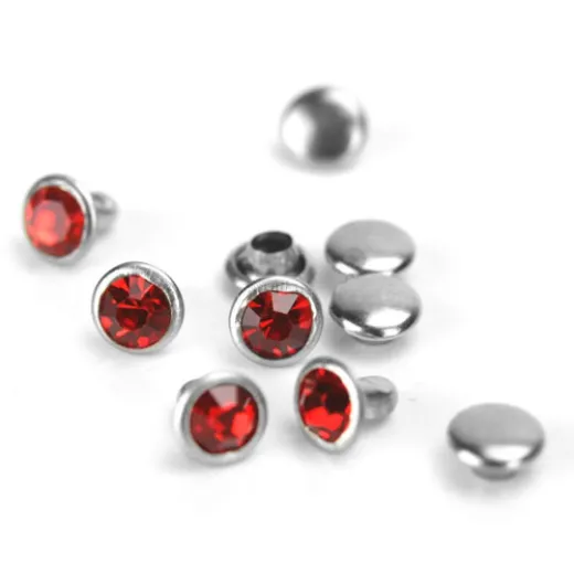 ImpressArt Light Red Czech Crystal Rivets, 6mm, 10 pieces (5 Sets) ImpressArt Light Red Czech Crystal Rivets, 6mm, 10 pieces (5 Sets)