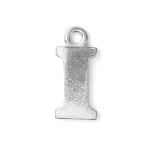 Letter Charm I, Pewter, 3/4" (19mm) Letter Charm I, Pewter, 3/4" (19mm)