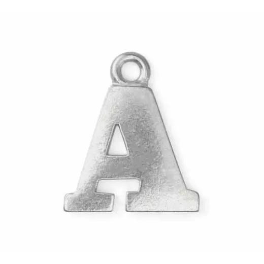Letter Charm A, Pewter, 3/4" (19mm) Letter Charm A, Pewter, 3/4" (19mm)