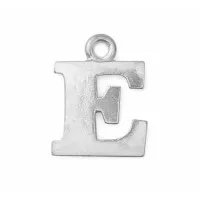 Letter Charm E, Pewter, 3/4" (19mm)