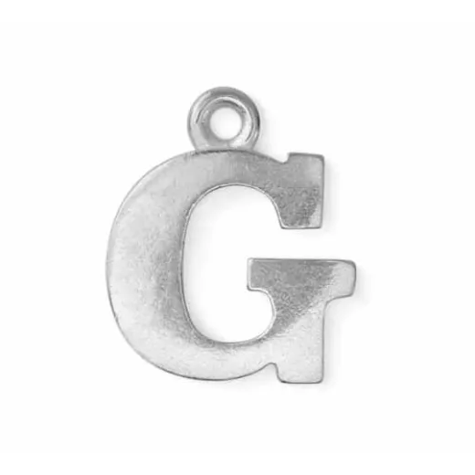 Letter Charm G, Pewter, 3/4" (19mm) Letter Charm G, Pewter, 3/4" (19mm)
