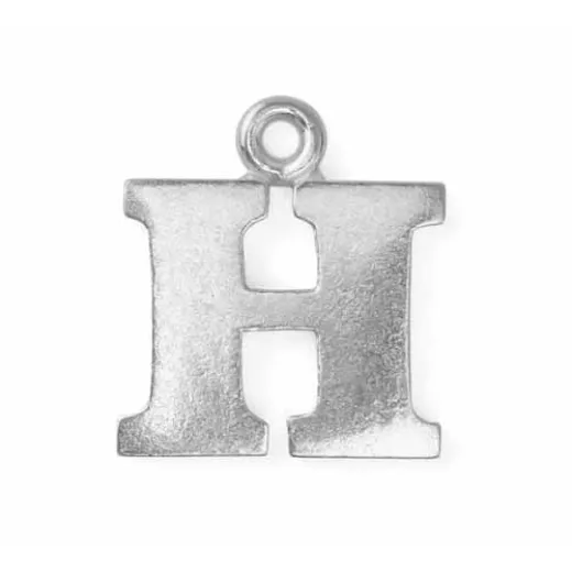 Letter Charm H, Pewter, 3/4" (19mm) Letter Charm H, Pewter, 3/4" (19mm)