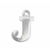 Letter Charm J, Pewter, 3/4" (19mm)
