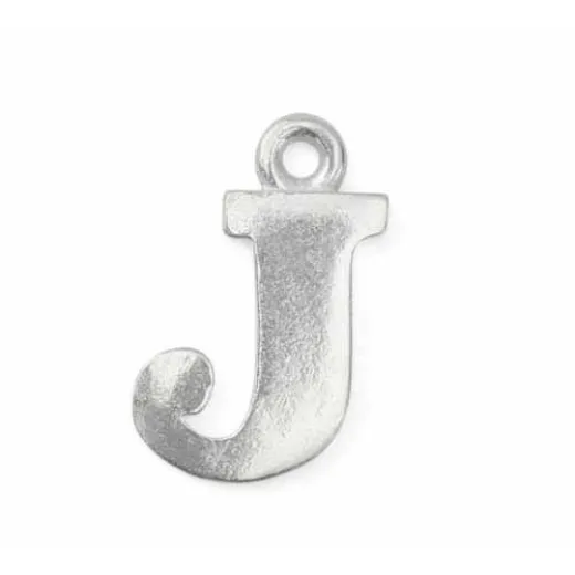 Letter Charm J, Pewter, 3/4" (19mm) Letter Charm J, Pewter, 3/4" (19mm)