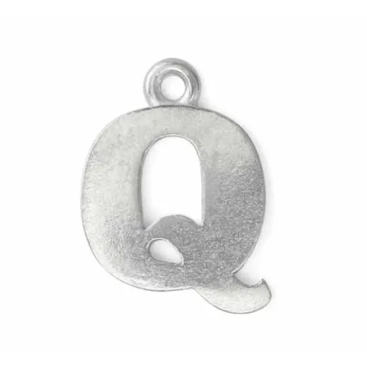 Letter Charm Q, Pewter, 3/4" (19mm) Letter Charm Q, Pewter, 3/4" (19mm)