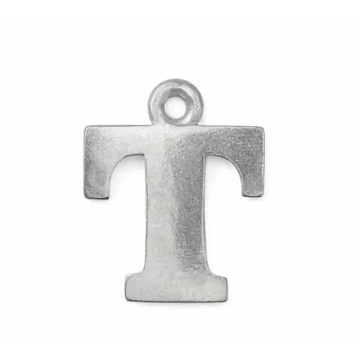 Letter Charm T, Pewter, 3/4" (19mm) Letter Charm T, Pewter, 3/4" (19mm)