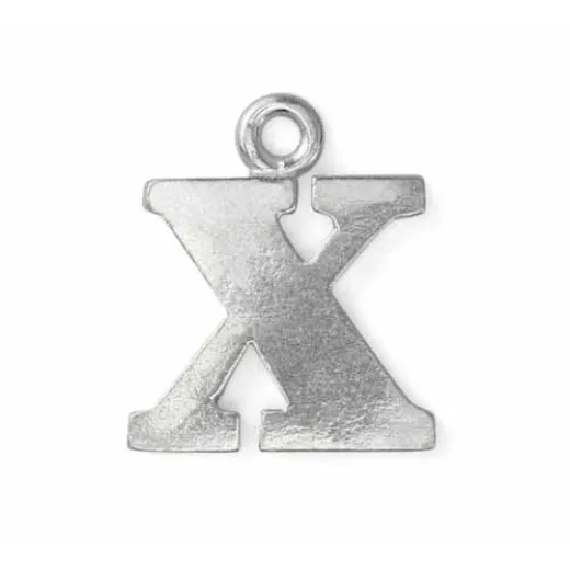 Letter Charm X, Pewter, 3/4" (19mm) Letter Charm X, Pewter, 3/4" (19mm)