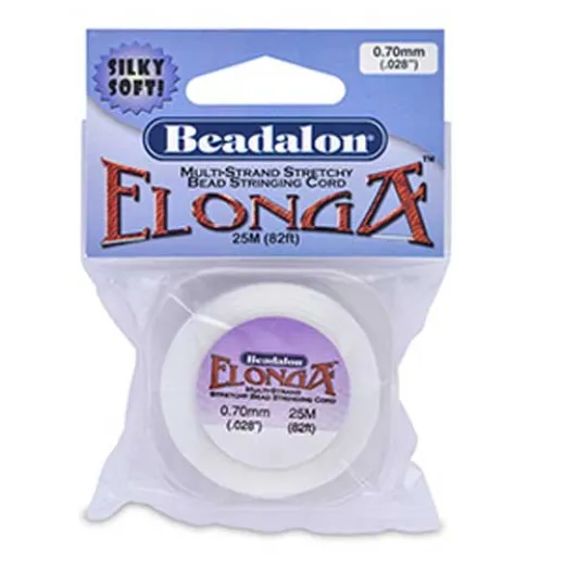 Elonga Elastic Thread, White, 0.7mm, 5M Elonga Elastic Thread, White, 0.7mm, 5M