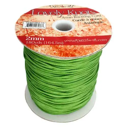 Olive 2mm Knotting Cord,5 metre length Olive 2mm Knotting Cord,5 metre length