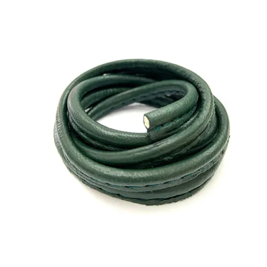 3 x 10mm Nappa Leather, Forest Green, 1 Metre 3 x 10mm Nappa Leather, Forest Green, 1 Metre