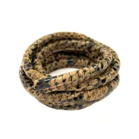 5 x 10mm Nappa Leather, Brown Snakeskin, 1 Metre