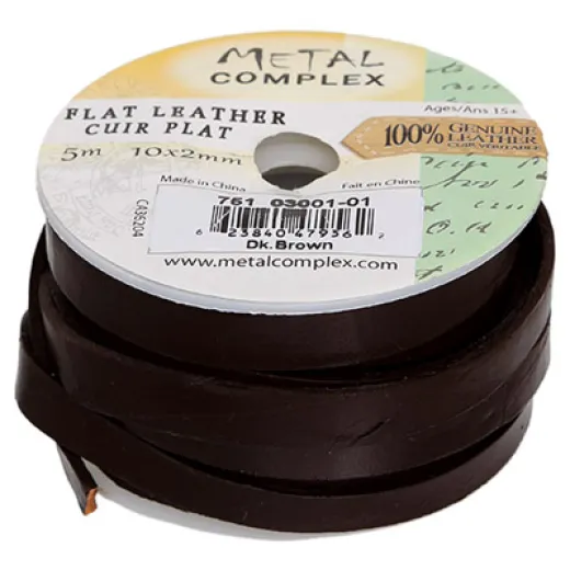 Dark Brown, 10x2mm Leather, in multiples of 20cm Dark Brown, 10x2mm Leather, in multiples of 20cm