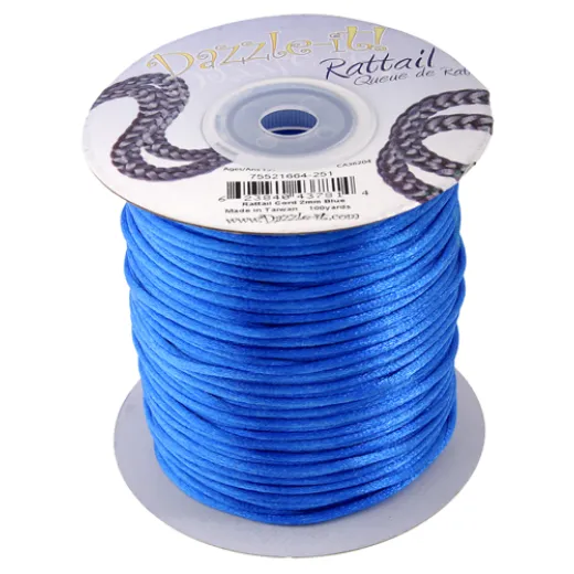 2mm Rattail Cord, Royal Blue, priced per 5 metre