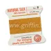 Amber Griffin Silk Thread with Needle, Size 8, 0.80mm dia. 2m Amber Griffin Silk Thread with Needle, Size 8, 0.80mm dia. 2m