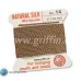 Beige Griffin Silk Thread with Needle, Size 14, 1.02mm dia. 2m Beige Griffin Silk Thread with Needle, Size 14, 1.02mm dia. 2m