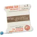 Beige Griffin Silk Thread with Needle, Size 2, 0.45mm dia. 2m Beige Griffin Silk Thread with Needle, Size 2, 0.45mm dia. 2m