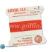 Coral Griffin Silk Thread with Needle, Size 3, 0.50mm dia. 2m long Coral Griffin Silk Thread with Needle, Size 3, 0.50mm dia. 2m long