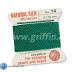Green Griffin Silk Thread with Needle, Size 14, 1.02mm dia. 2m long Green Griffin Silk Thread with Needle, Size 14, 1.02mm dia. 2m long