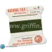 Olive Griffin Silk Thread with Needle, Size 5, 0.65mm dia. 2m long Olive Griffin Silk Thread with Needle, Size 5, 0.65mm dia. 2m long