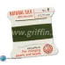 Olive Griffin Silk Thread with Needle, Size 6, 0.7mm dia. 2m long Olive Griffin Silk Thread with Needle, Size 6, 0.7mm dia. 2m long