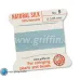 Turquoise Griffin Silk Thread with Needle, Size 5, 0.65mm dia. 2m long
