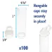 2 x 9/16 inch clear plastic bead storage tube with push-fit lid, pack of 10