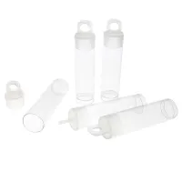 2 x 9/16 inch clear plastic bead storage tube with push-fit lid, pack of 10