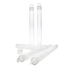 5 x 9/16 inch clear plastic bead storage tube with push-fit lid, pack of 10