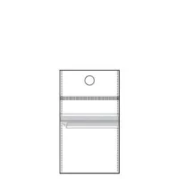 2" x  2" Clear Poly Hanging Bag, resealable with rebated top entry and white header, pack of 100