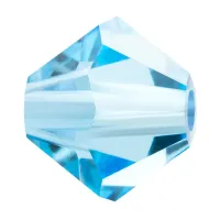 Aqua  Czech Machine Cut 4mm Preciosa Bicones, Bag of 48 Pieces