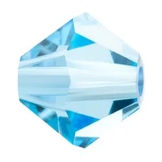 Aqua  Czech Machine Cut 4mm Preciosa Bicones, Bag of 48 Pieces