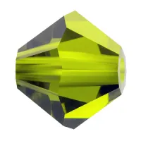 Light Olivine 4mm Preciosa Bicones, Pack of 48