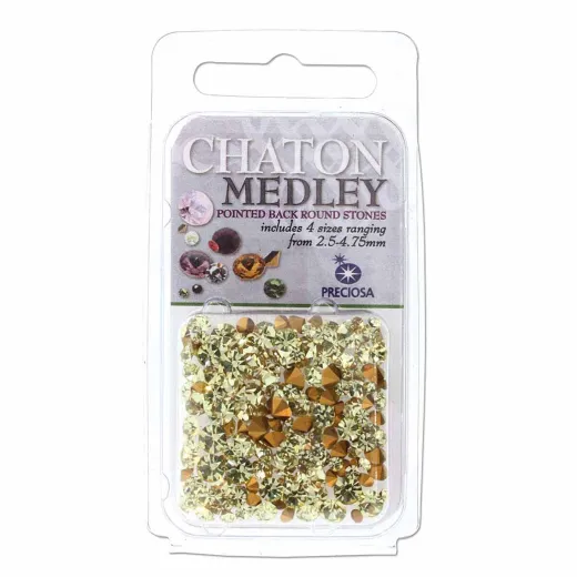 Preciosa Chaton Medley, Jonquil, Approx 5 Grams. Preciosa Chaton Medley, Jonquil, Approx 5 Grams.