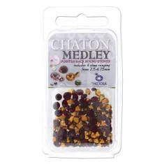 Preciosa Chaton Medley, Siam, Approx 5 Grams