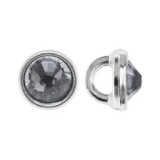 Black Diamond on Silver 3mm Crystalettes, Pack of 10